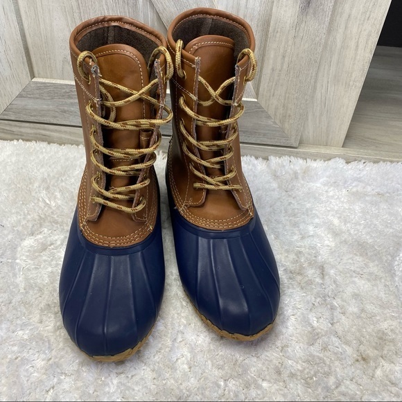 PRISTINE Khombu Letty Leather Lace Up Lined Duck Boots 7M - Picture 4 of 9